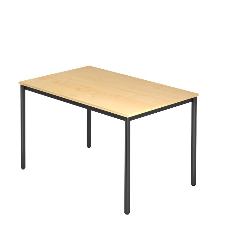 Tisch D-Serie, Fuß rund, 120 x 80 cm, Schwarz/4 Dekore